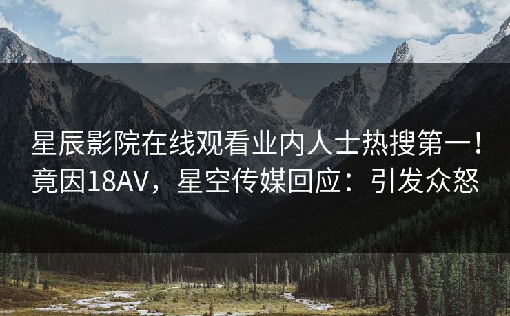 星辰影院在线观看业内人士热搜第一！竟因18AV，星空传媒回应：引发众怒