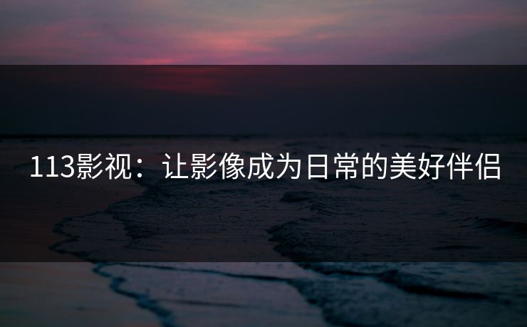 113影视：让影像成为日常的美好伴侣