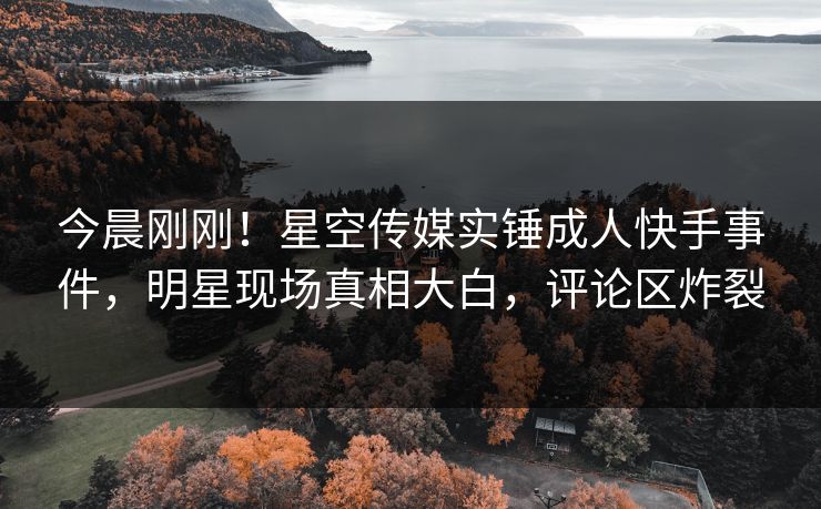 今晨刚刚！星空传媒实锤成人快手事件，明星现场真相大白，评论区炸裂