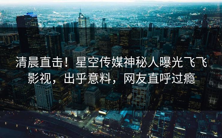 清晨直击！星空传媒神秘人曝光飞飞影视，出乎意料，网友直呼过瘾